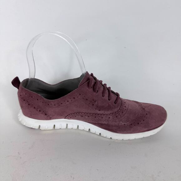 Cole Haan ZERØGRAND Oxfords Women's 7 Burgundy Suede Wingtip Low Top Comfort - Picture 3 of 10